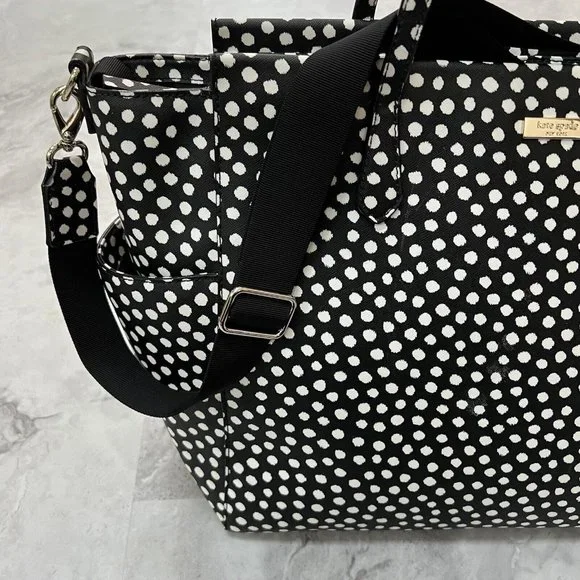 Kate Spade Baby Diaper Bag Black Polka‎ Dot Kaylie Changing Pad Shoulder Strap - Picture 6 of 16